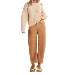NEW KLESIS savannah suede barrel pants in beige